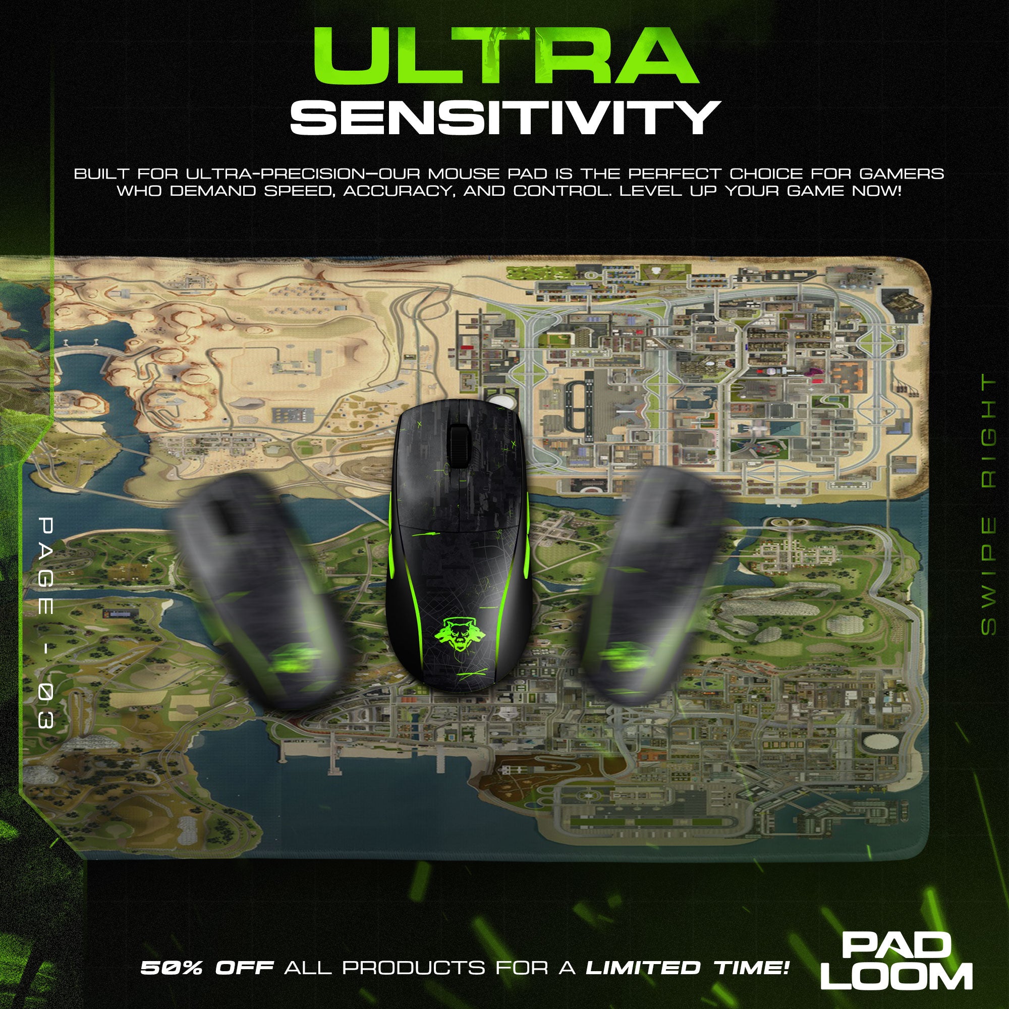 GTA V Map Mouse Pad, Game Gaming Desk Mat