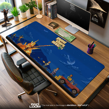 GTA V Pixel Chaos Mouse Pad, Game Gaming Desk Mat