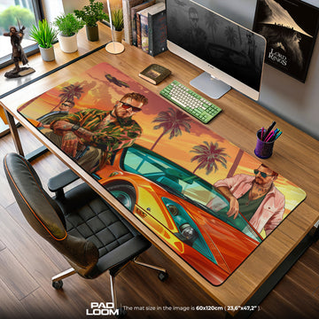 GTA V Vice Streets Mouse Pad, Game Gaming Desk Mat