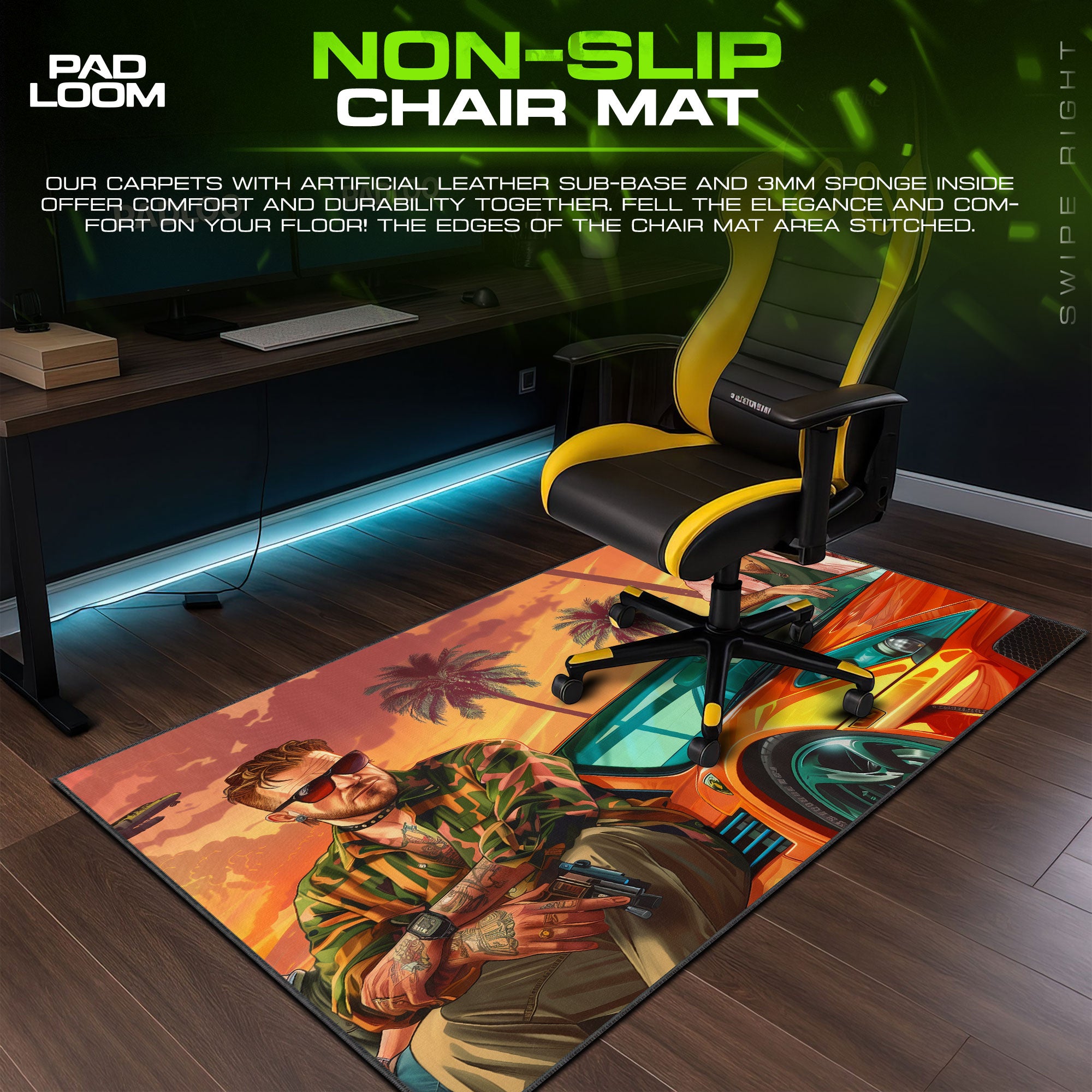 GTA V Vice Streets Mouse Pad, Game Gaming Desk Mat