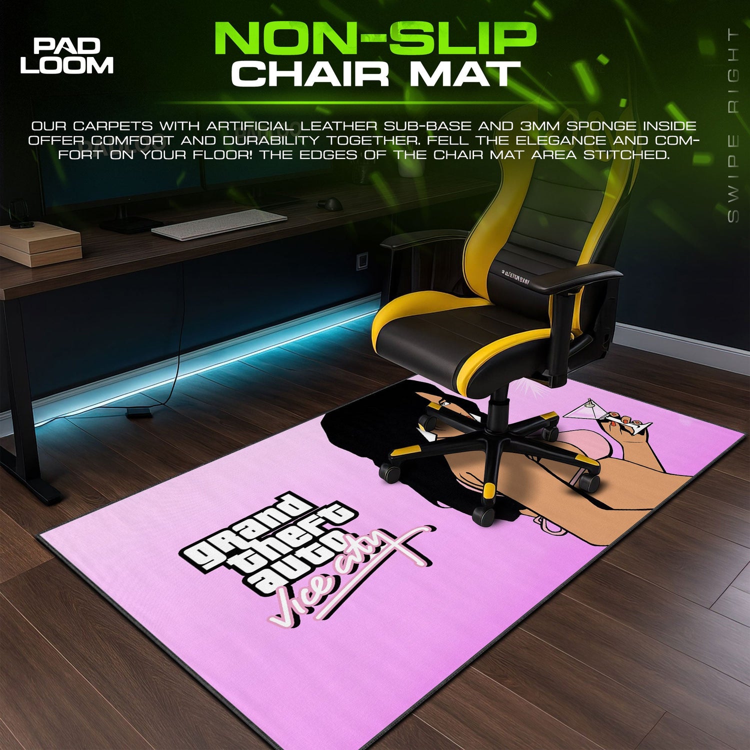 GTA Vice City Martini Girl Mouse Pad, Game Gaming Desk Mat Padloom