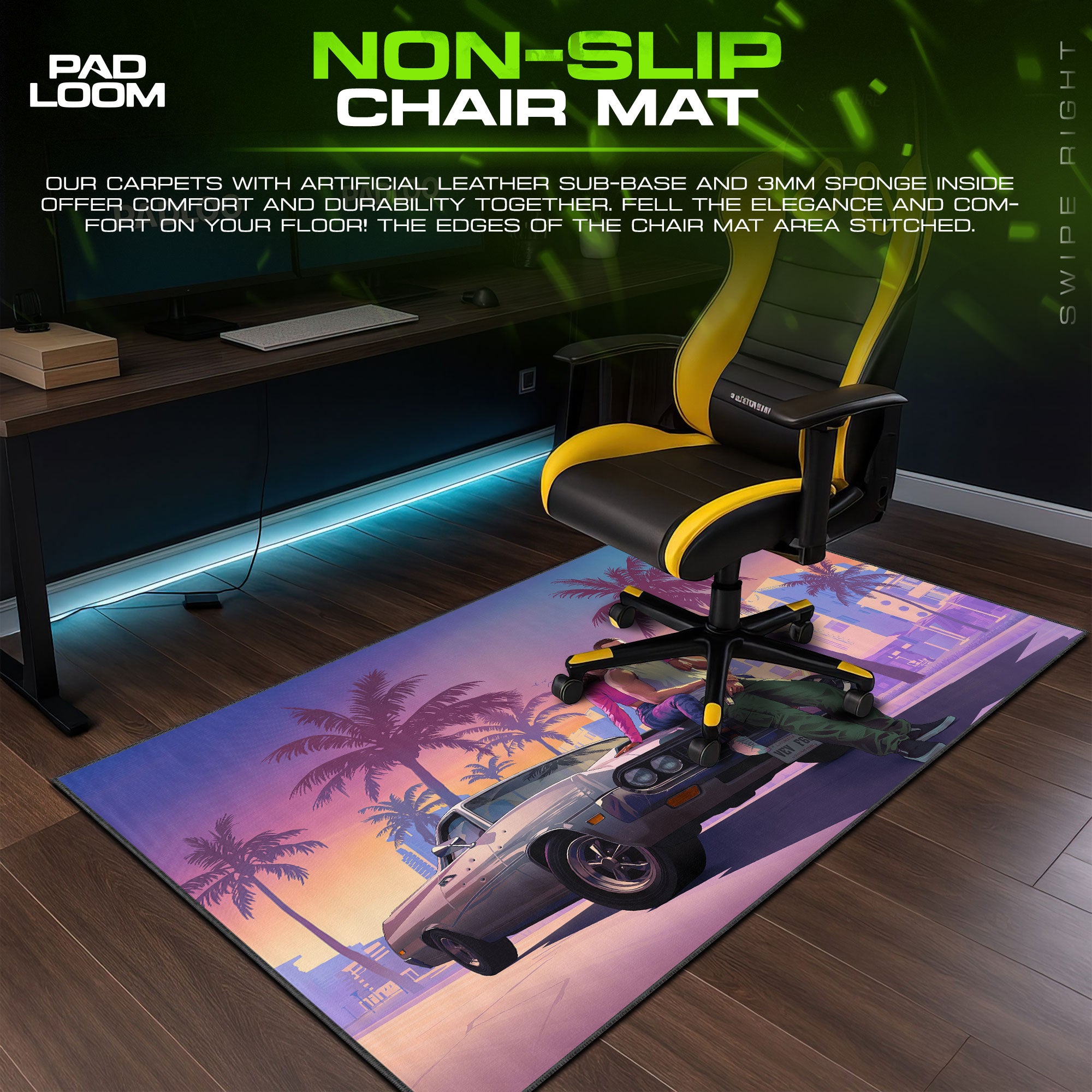 GTA Vice City Sunset Ride Mouse Pad, Game Gaming Desk Mat