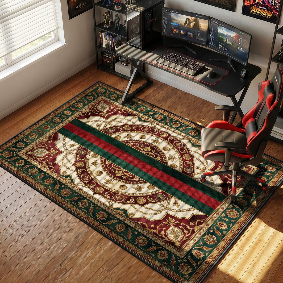 Gucci Bee Stripe Rug - Luxury Aesthetic Floor Decor