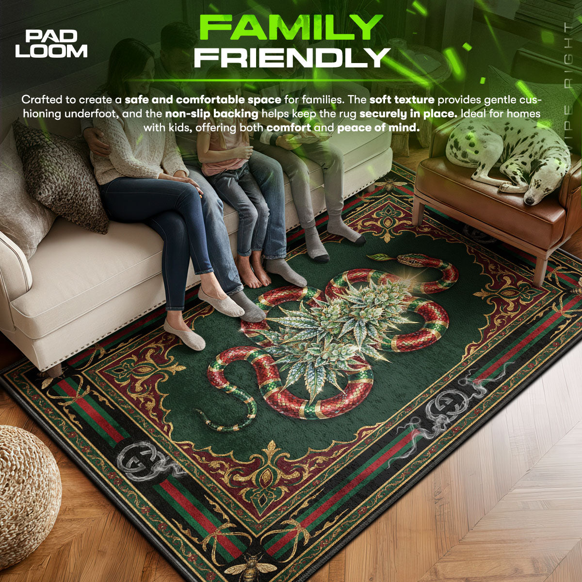 Gucci Kingsnake Weed Rug - Streetwear Mat