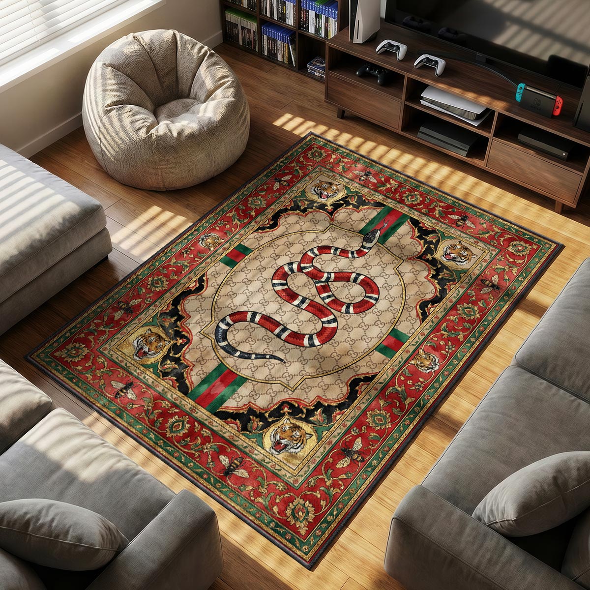 Gucci Snake Garden Rug - Hypebeast Floor Mat