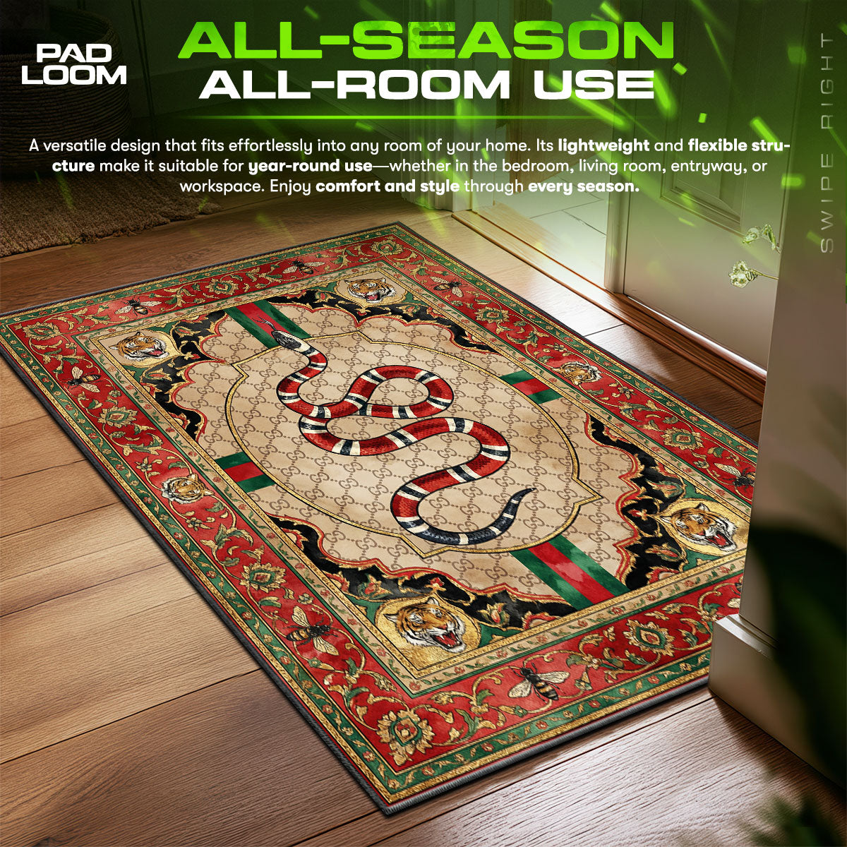 Gucci Snake Garden Rug - Hypebeast Floor Mat