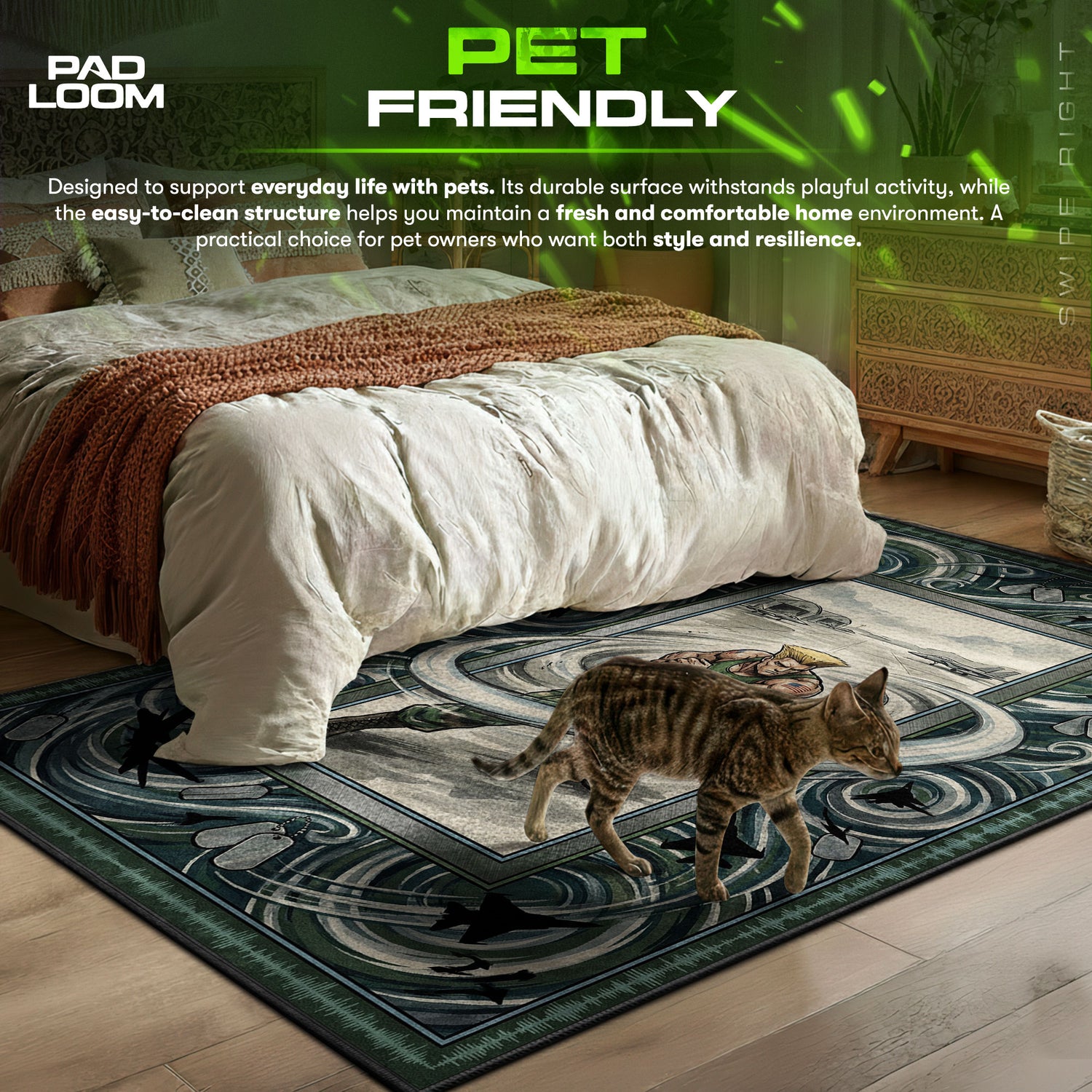 Detailed close-up of Guile rug pattern