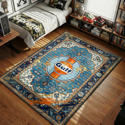 Gulf Racing Livery Rug - Motorsport Floor Mat