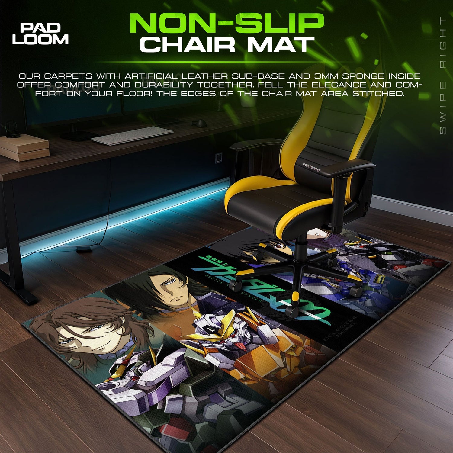 Gundam 00 Pilots Mouse Pad, Anime Gaming Desk Mat Padloom