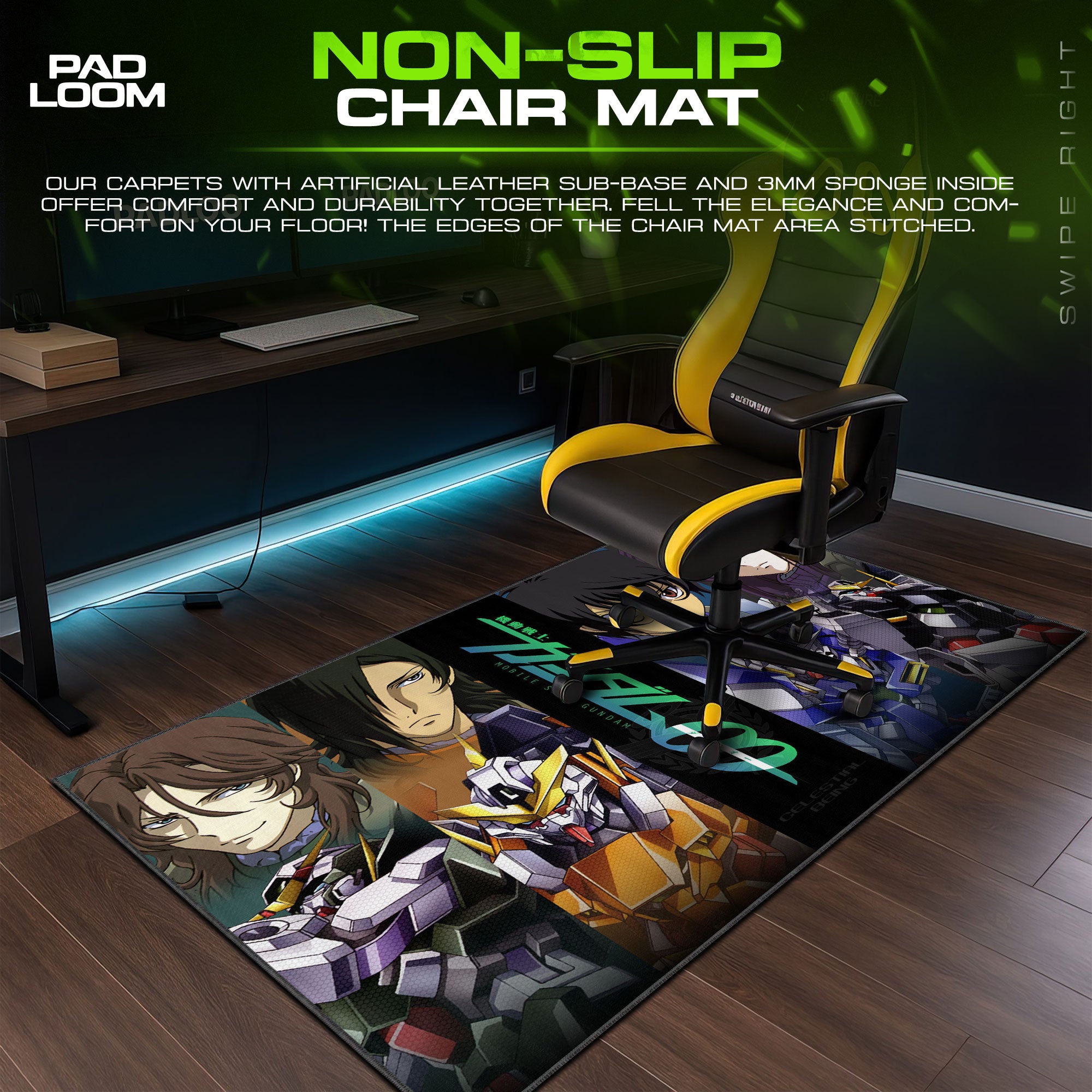Gundam 00 Pilots Mouse Pad, Anime Gaming Desk Mat
