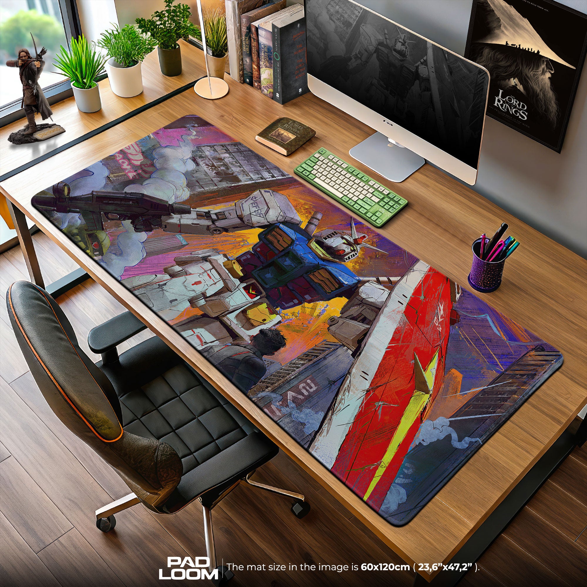 Gundam City Battle Mouse Pad, Anime Gaming Desk Mat