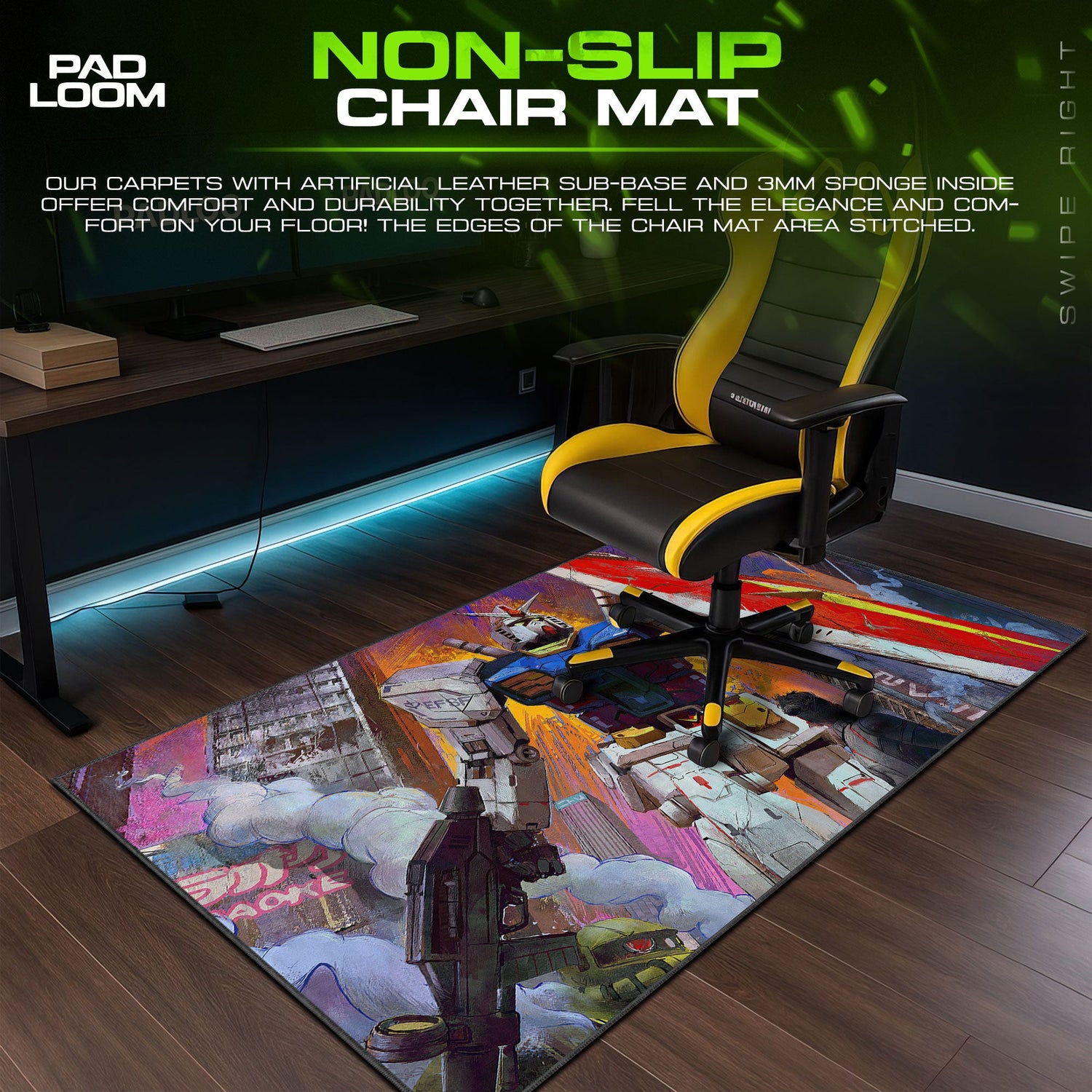 Gundam City Battle Mouse Pad, Anime Gaming Desk Mat Padloom