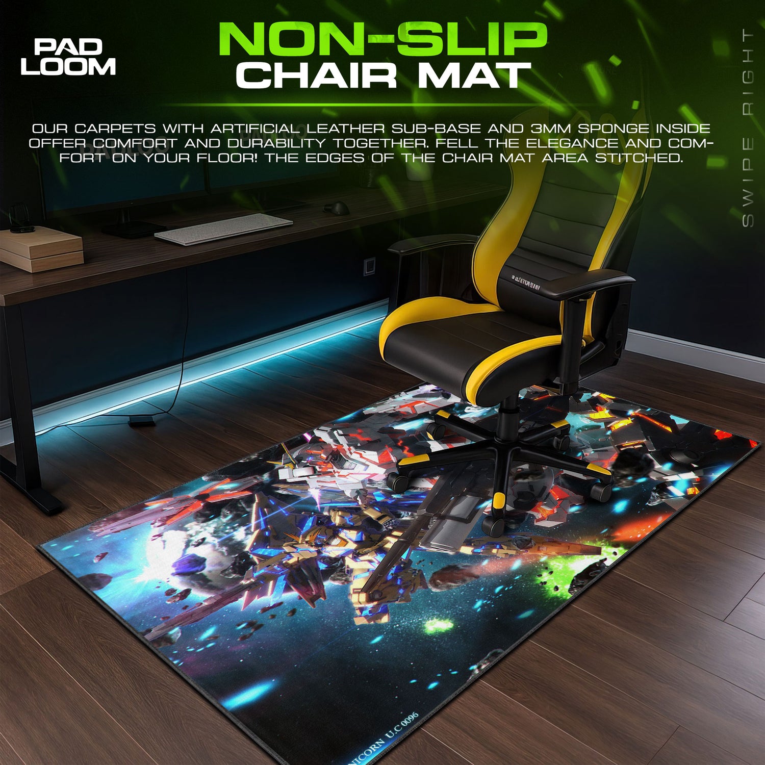 Gundam desk mat showing full Anime artwork