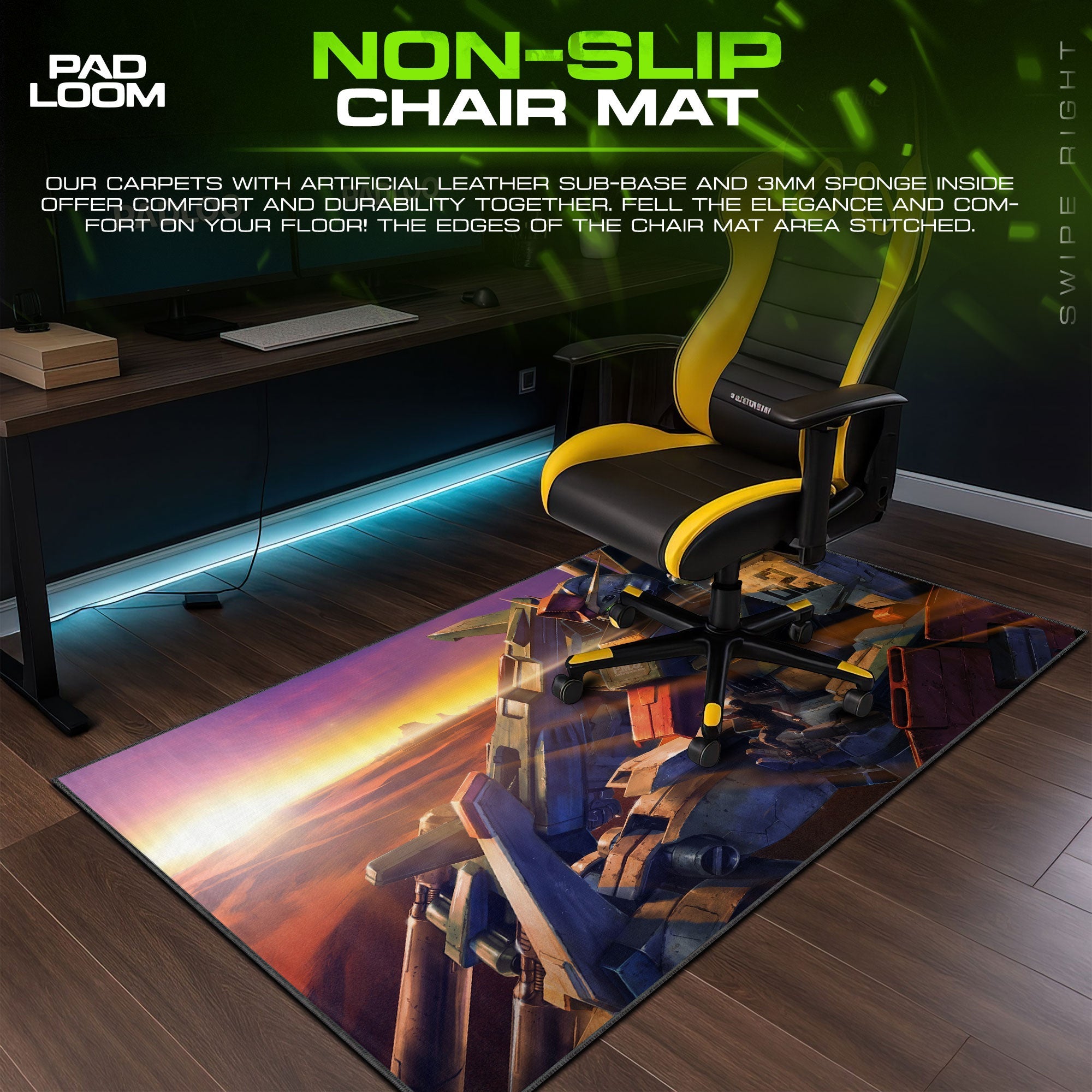 Gundam Desert Dawn Mouse Pad - Mecha Warrior Gaming Desk Mat Padloom