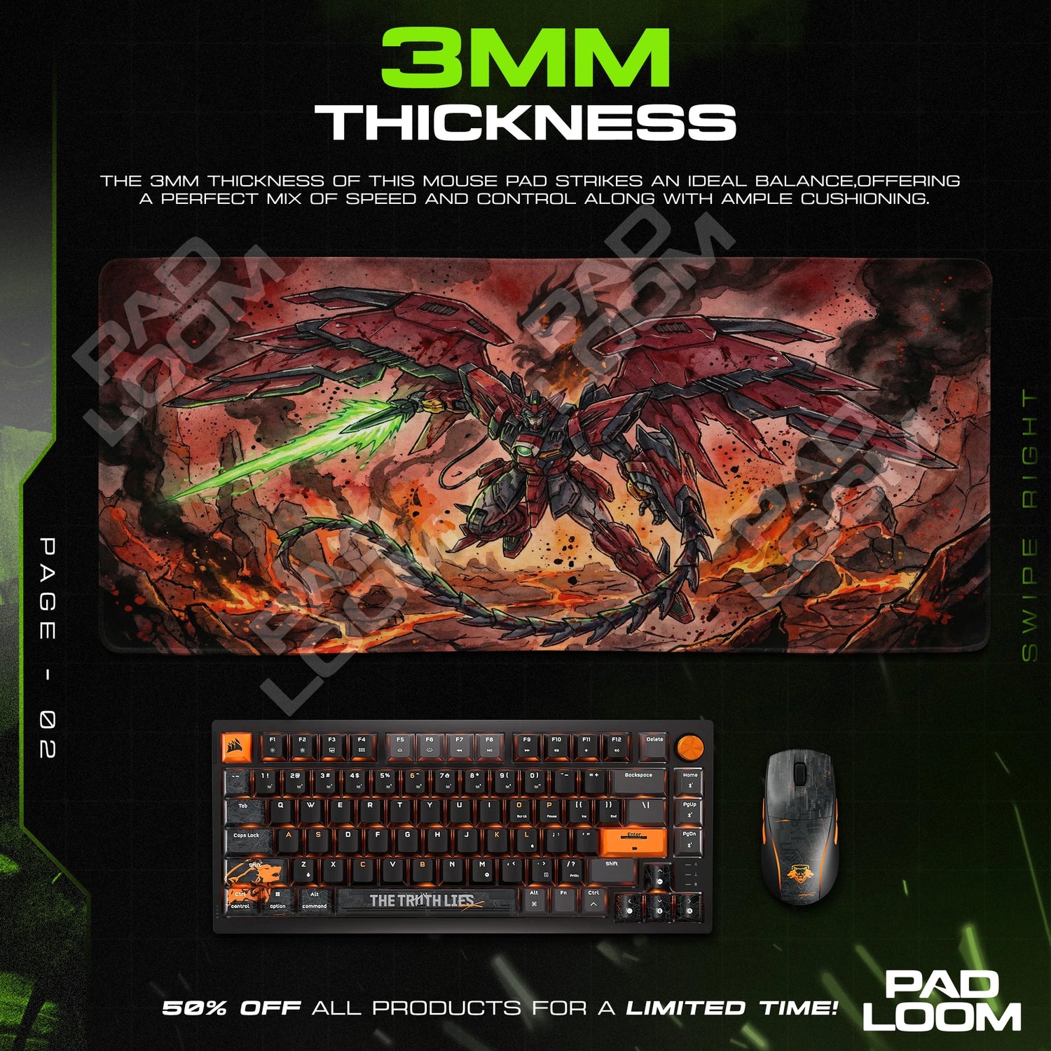 Gundam Epyon Molten Dragon Mouse Pad - Gundam Mat