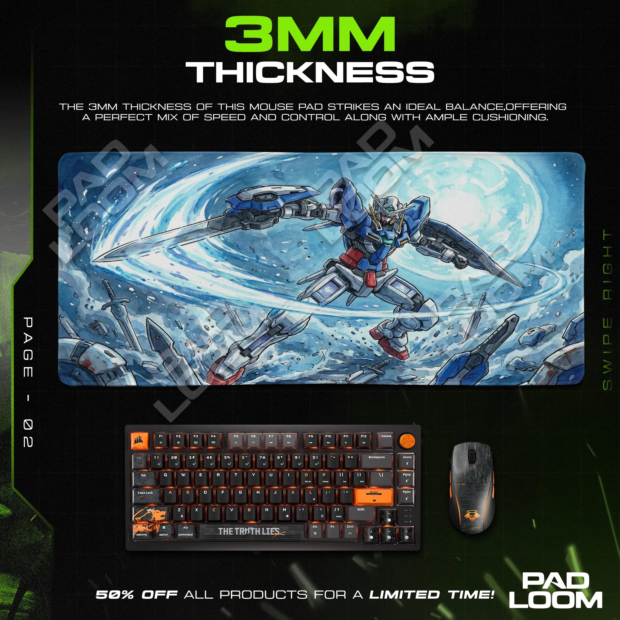 Gundam Exia Moonlit Slash Mouse Pad - Gundam Mat