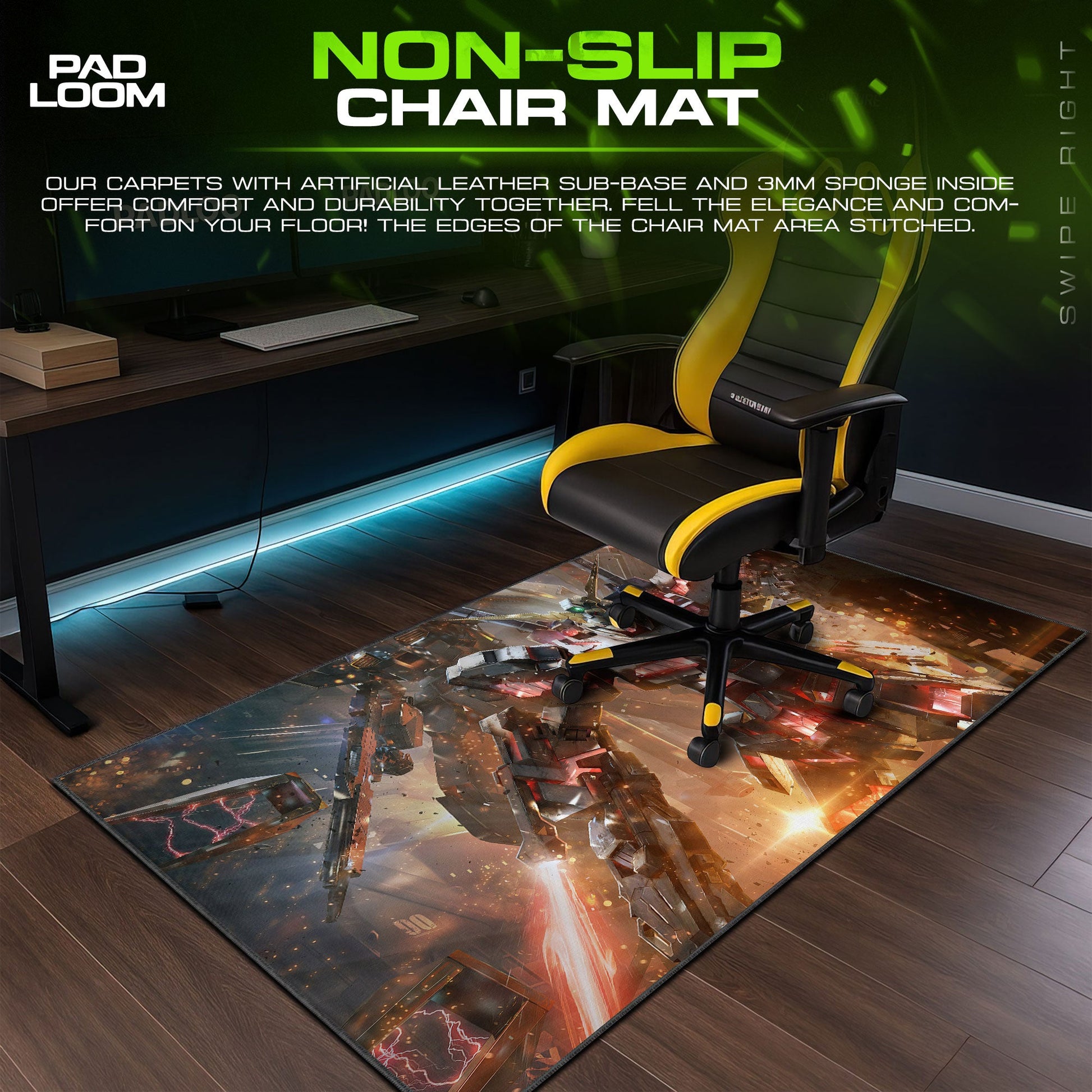 Gundam Inferno Strike Mouse Pad - Mecha Flame Gaming Desk Mat Padloom