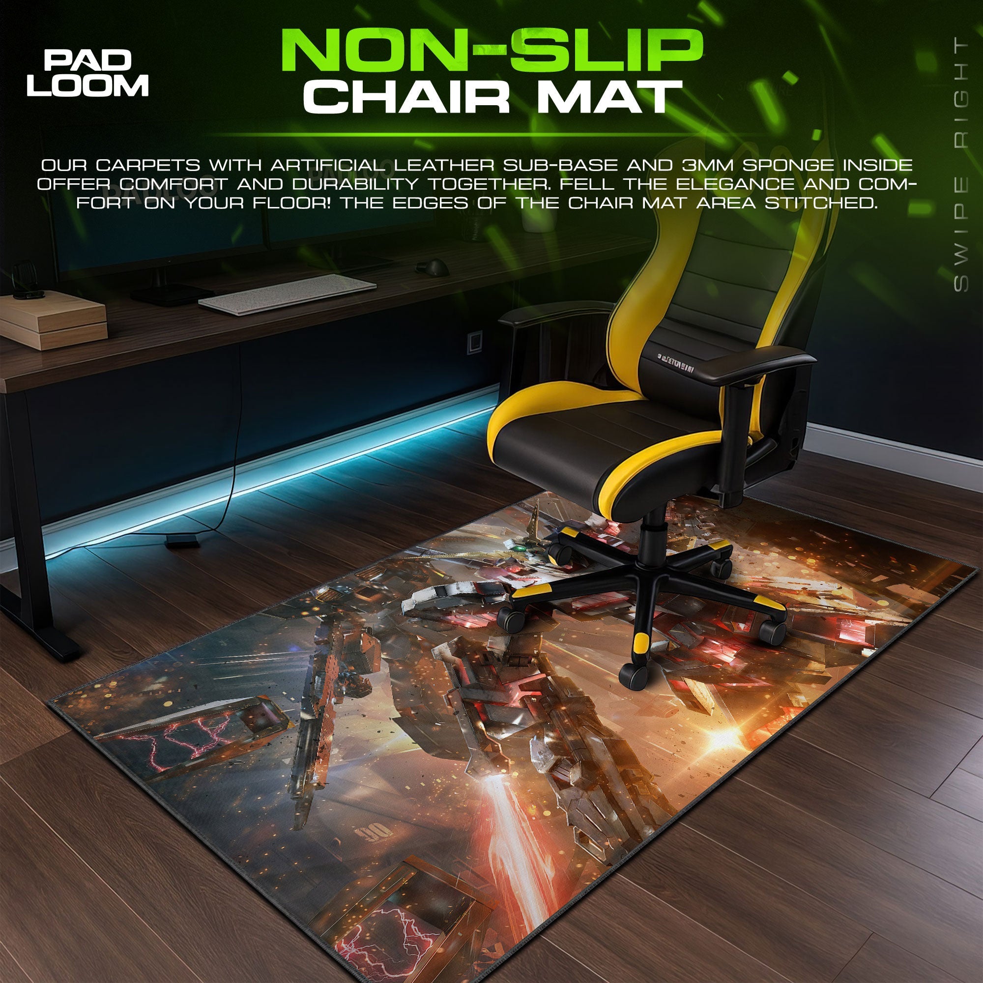 Gundam Inferno Strike Mouse Pad - Mecha Flame Gaming Desk Mat Padloom