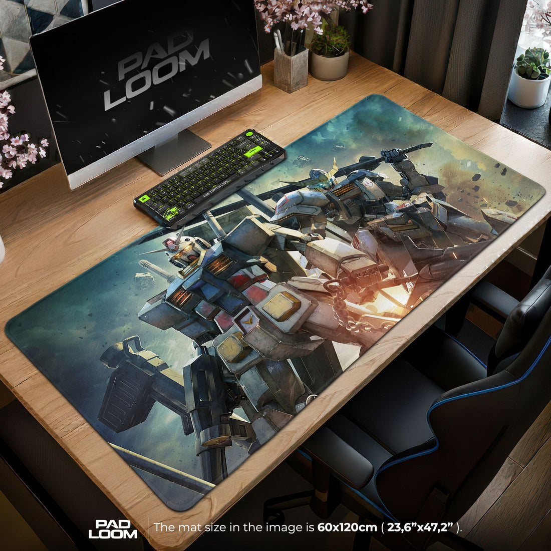 Gundam Mecha Battle Mouse Pad - Futuristic Gaming Desk Mat Padloom