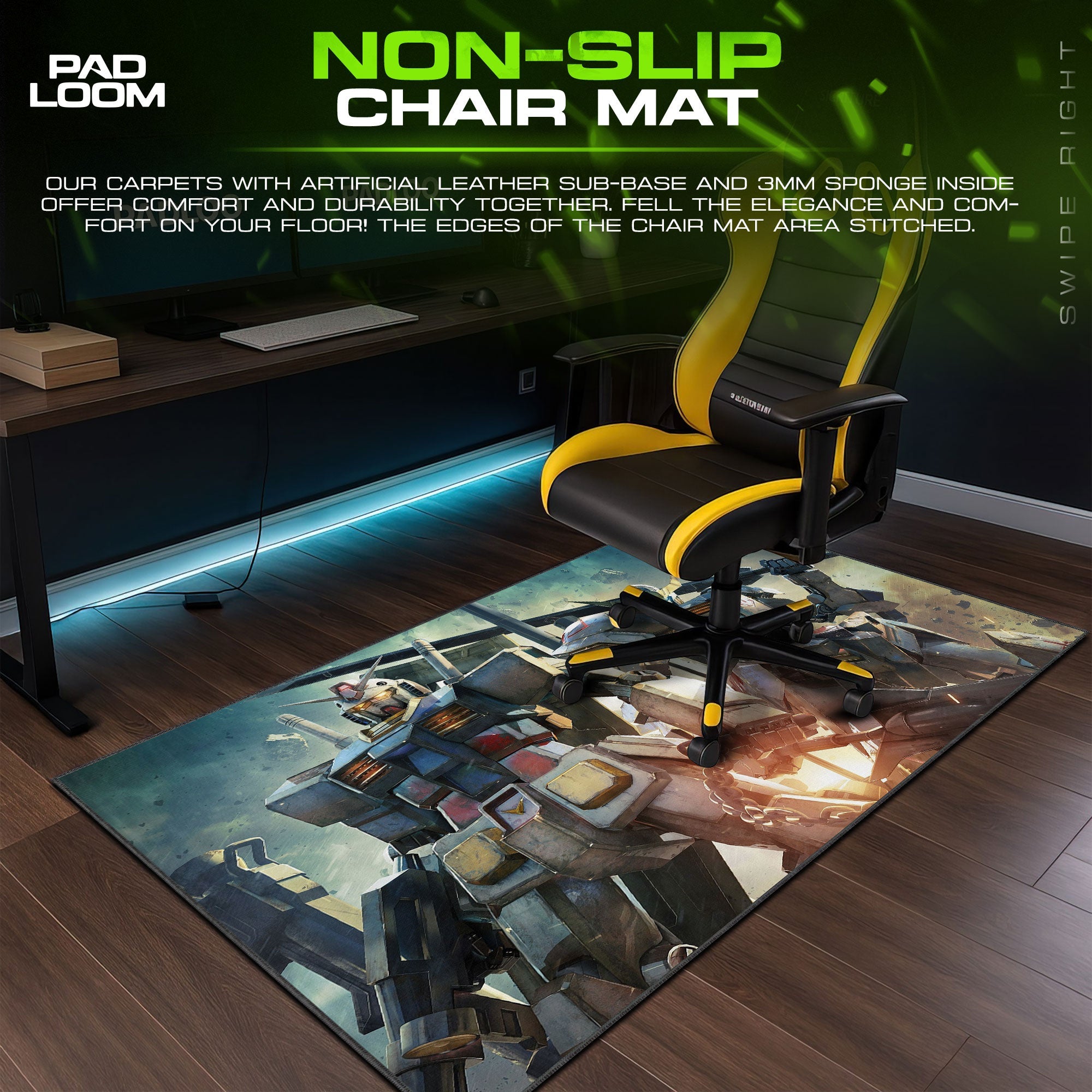 Gundam Mecha Battle Mouse Pad - Futuristic Gaming Desk Mat Padloom