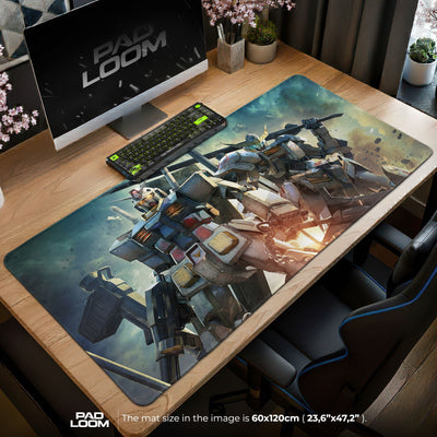 Gundam Mecha Battle Mouse Pad - Futuristic Gaming Desk Mat