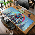 Gundam Neon Skyline Mouse Pad, Anime Gaming Desk Mat Padloom