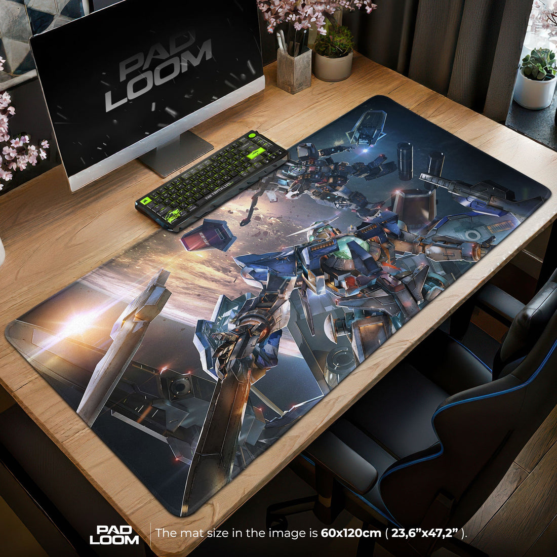 Gundam Space Duel Mouse Pad - Mecha Battle Gaming Desk Mat Padloom