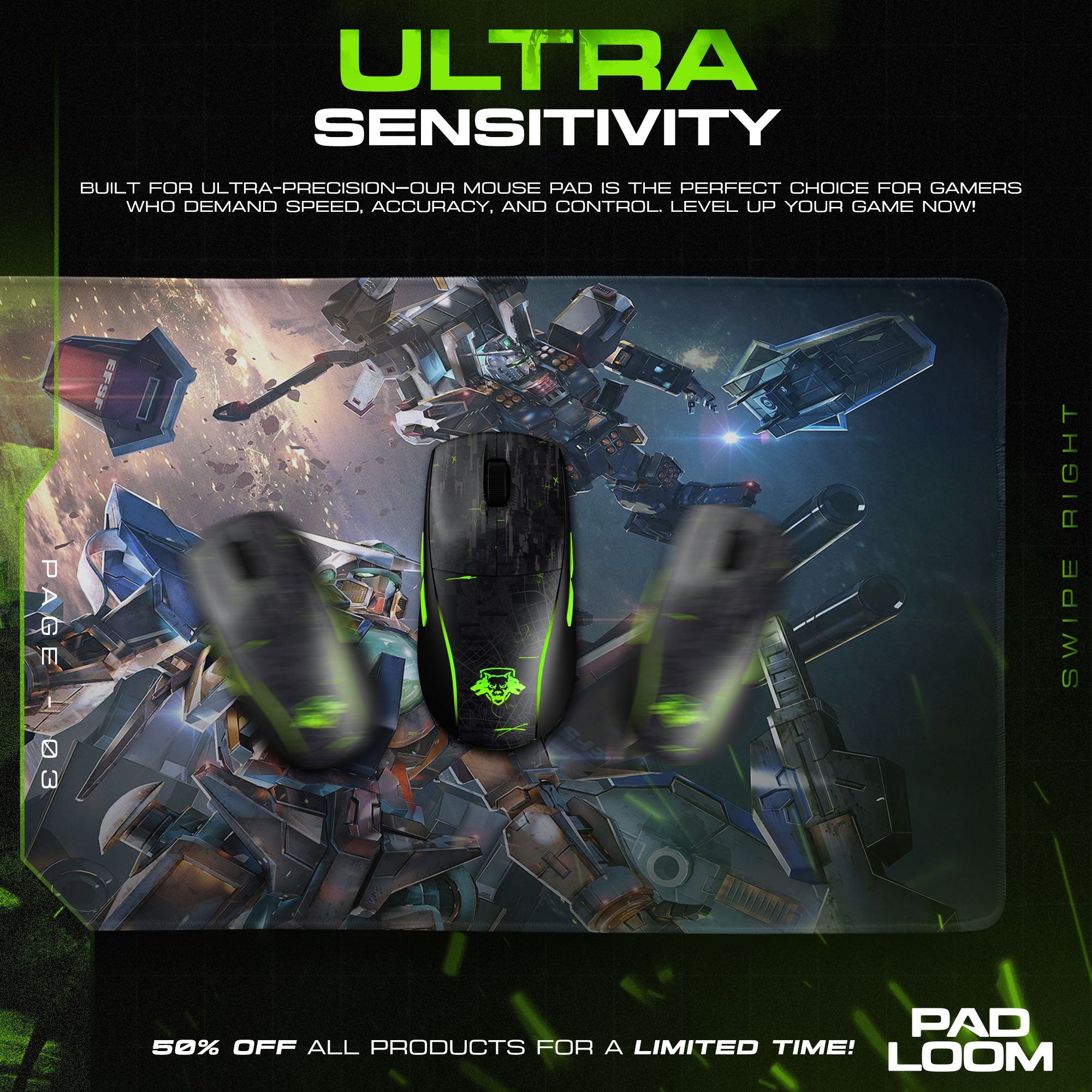 Gundam Space Duel Mouse Pad - Mecha Battle Gaming Desk Mat Padloom