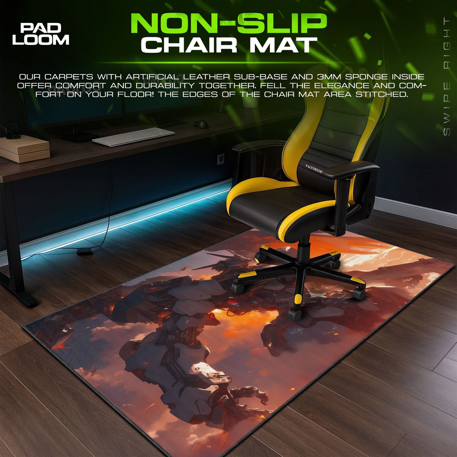 Gundam Sunset Wings Mouse Pad, Anime Gaming Desk Mat Padloom