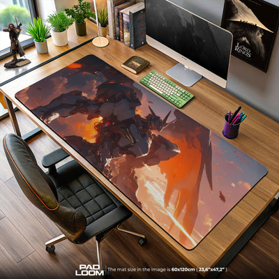 Gundam Sunset Wings Mouse Pad, Anime Gaming Desk Mat