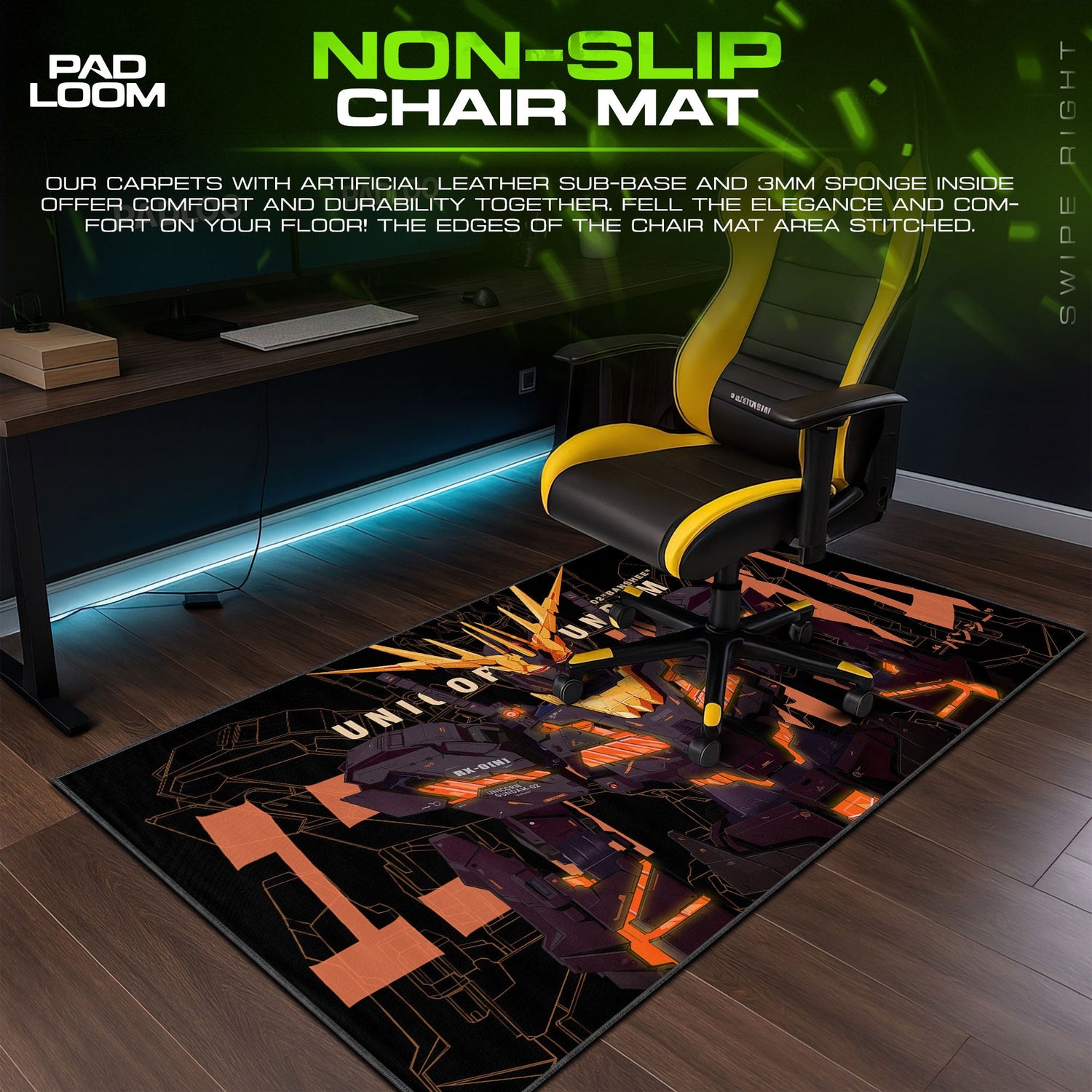 Gundam Unicorn Banshee Mouse Pad, Anime Gaming Desk Mat Padloom
