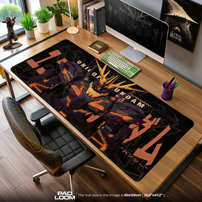 Gundam Unicorn Banshee Mouse Pad, Anime Gaming Desk Mat