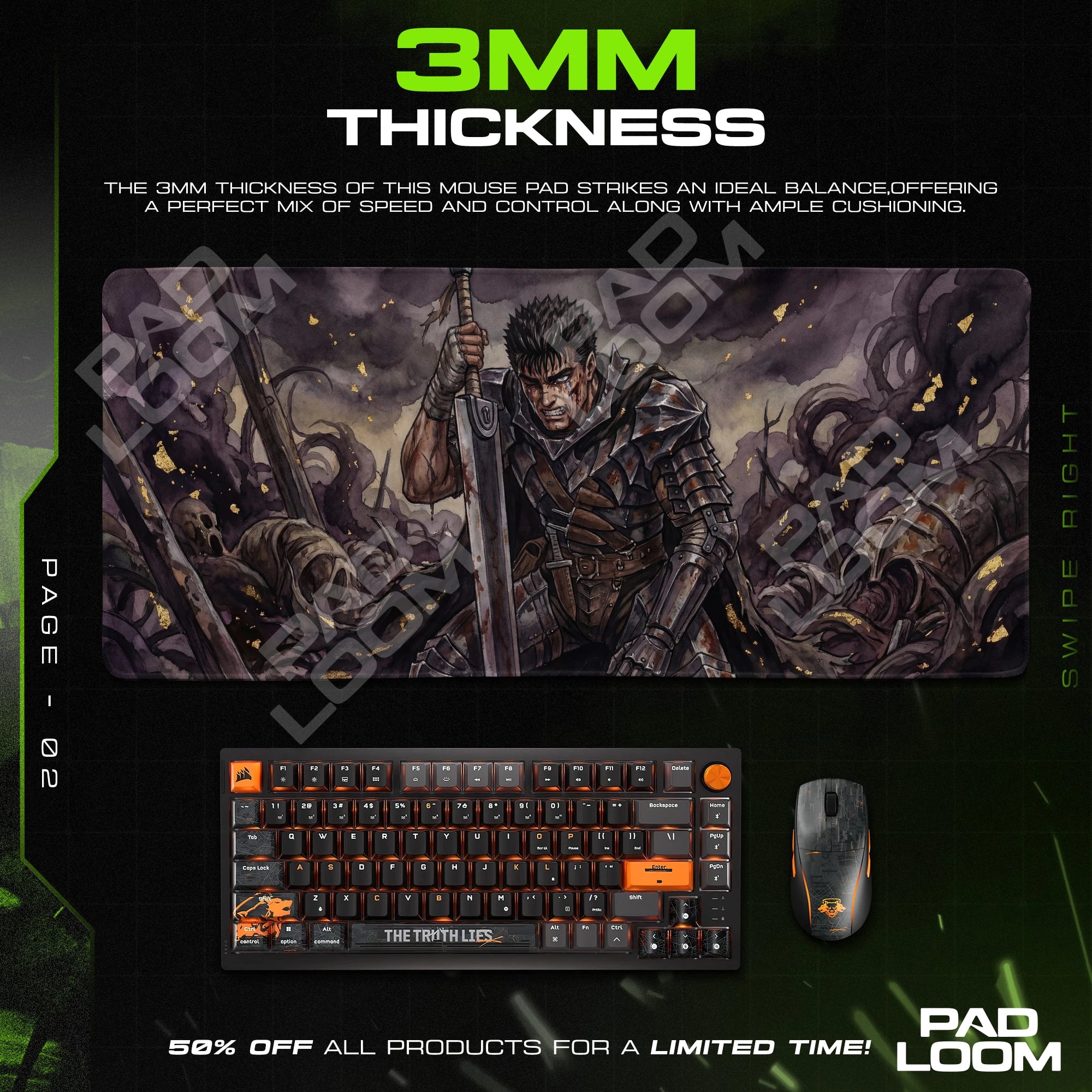 Guts Battleworn Mouse Pad - Berserk Desk Mat