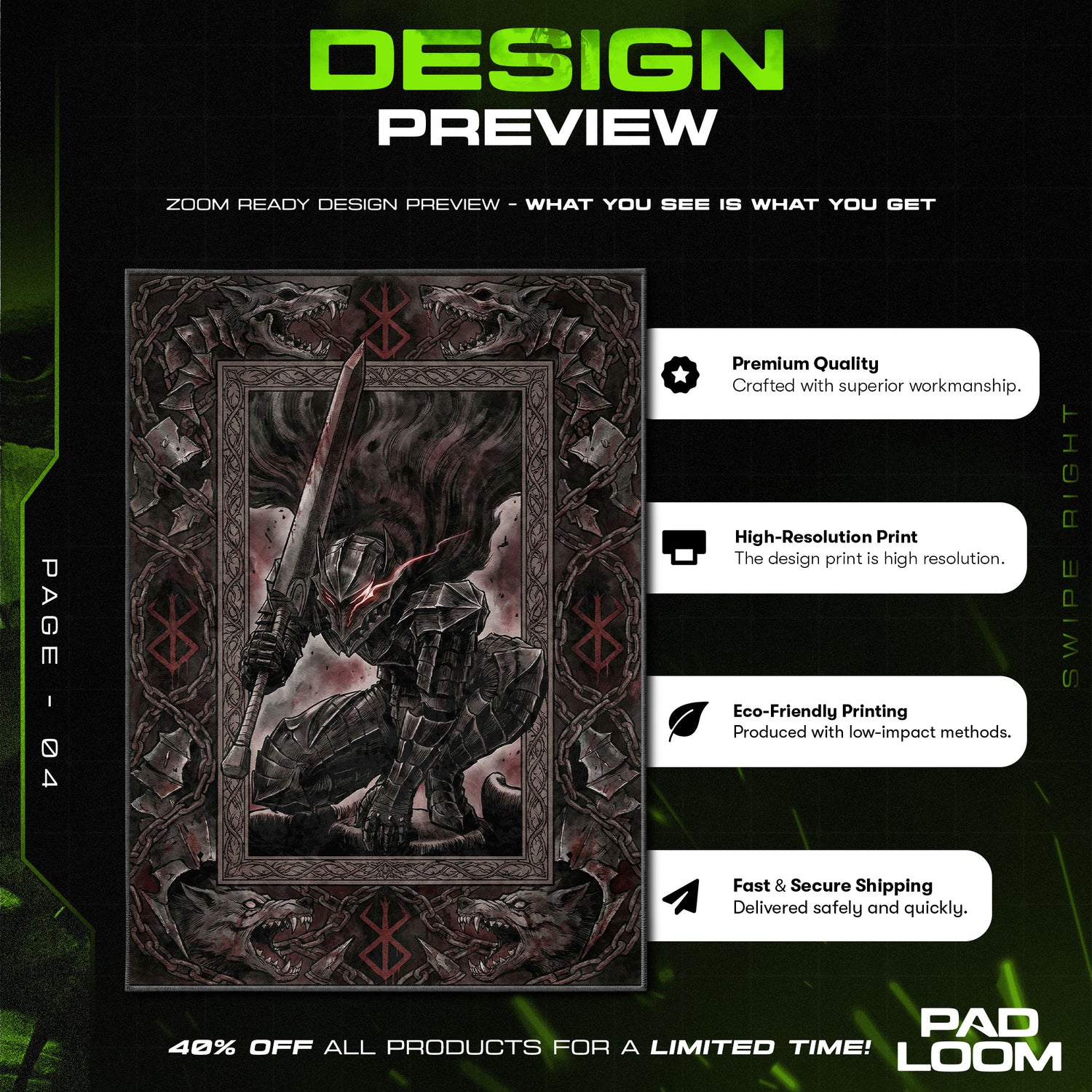Chair character design printed on rug