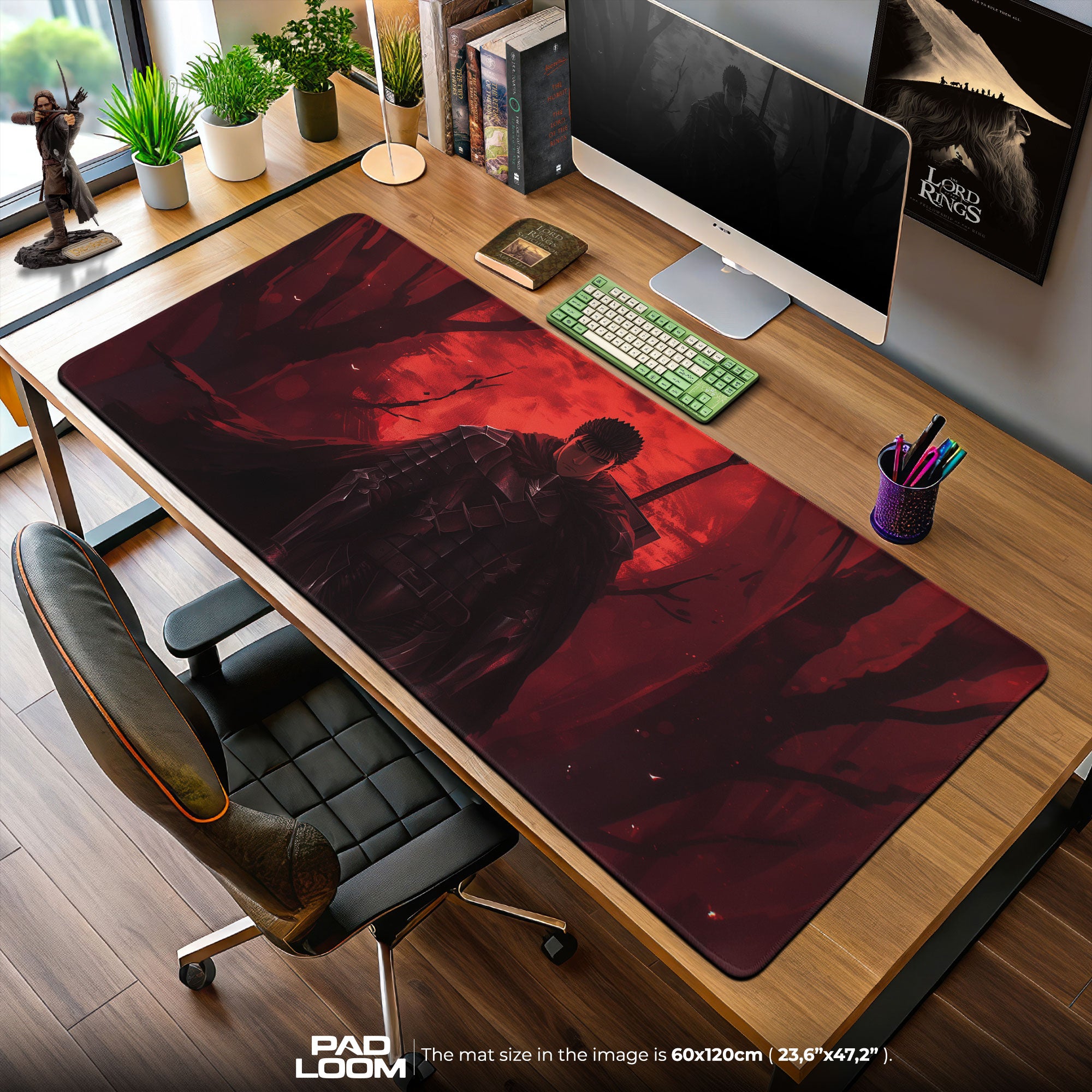 Guts Crimson Night Mouse Pad, Berserk Anime Desk Mat