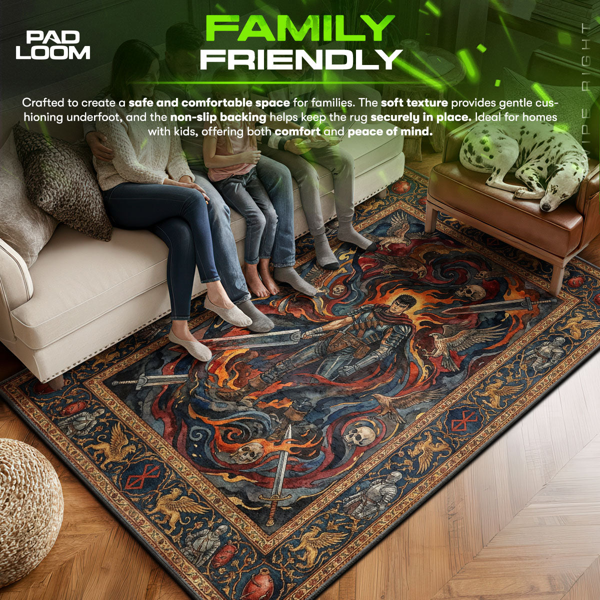 Guts Dragonslayer Rug - Berserk Chair Mat