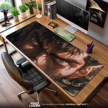Guts Fierce Gaze Mouse Pad, Berserk Anime Desk Mat