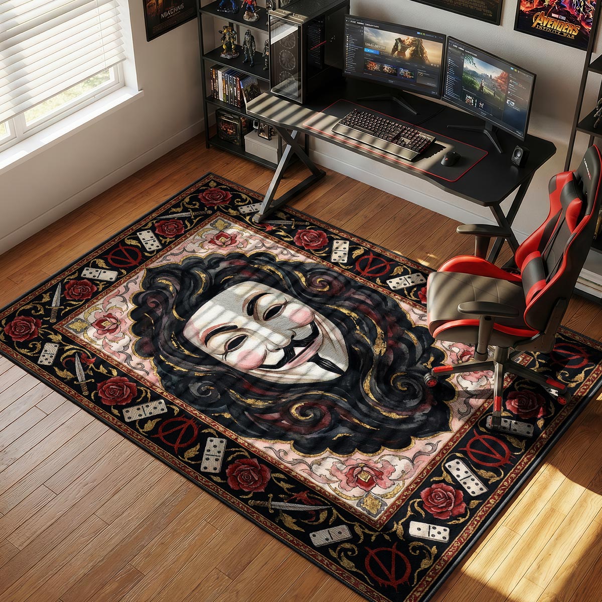 Guy Fawkes Rebellion V Vendetta Room rug — main product view