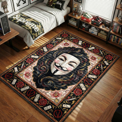 Guy Fawkes Rebellion Rug - V for Vendetta Room Mat