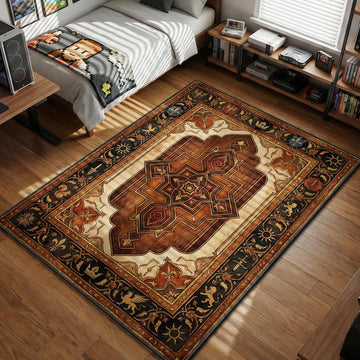 Northern Realms Gwent card back design with royal crests fleur-de-lis and geometric patterns gaming area rug and floor mat