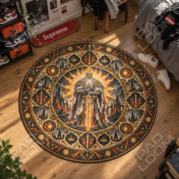 Gwyn Sunburst Round Rug - Dark Souls Chair Mat