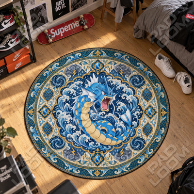 Gyarados Roaring Round Rug - Pokemon Chair Mat