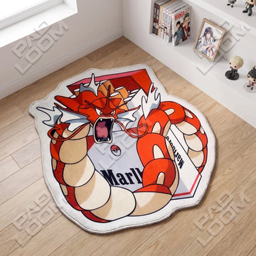 Gyarados shaped area rug, die-cut anime gaming rug