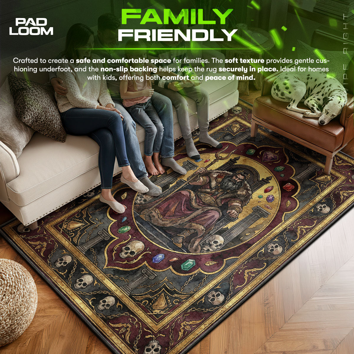 Hades Throne Portrait Rug - Hades Chair Mat