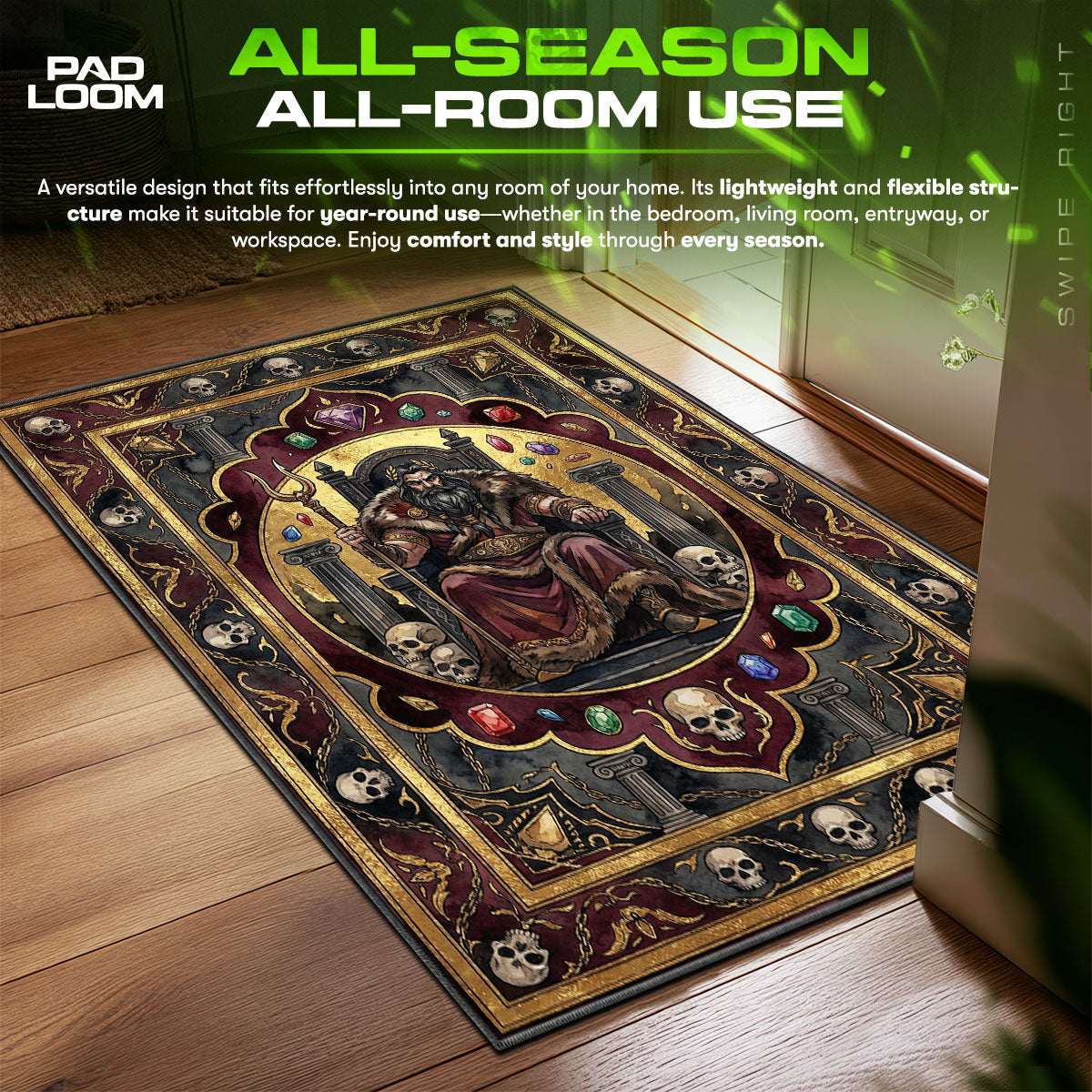 Hades Throne Portrait Rug - Hades Chair Mat