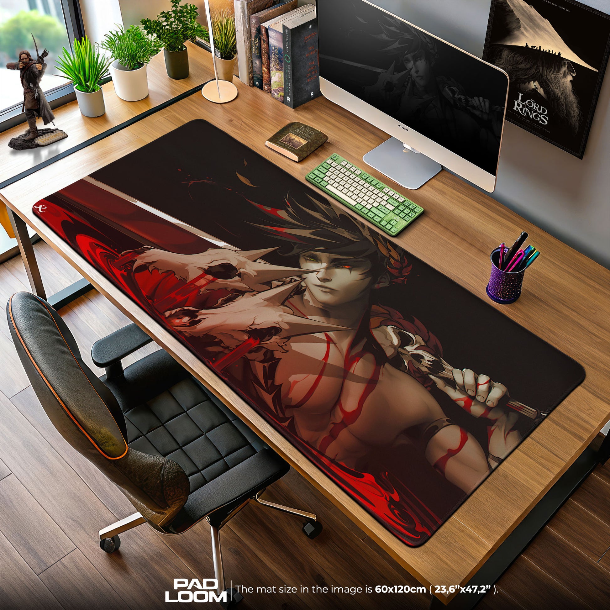Hades Zagreus Blood Blade Mouse Pad, Game Rogue-Like Gaming Desk Mat S - 11.8″ × 15.7″ (30×40 cm) custom non-slip rubber base, workspace set