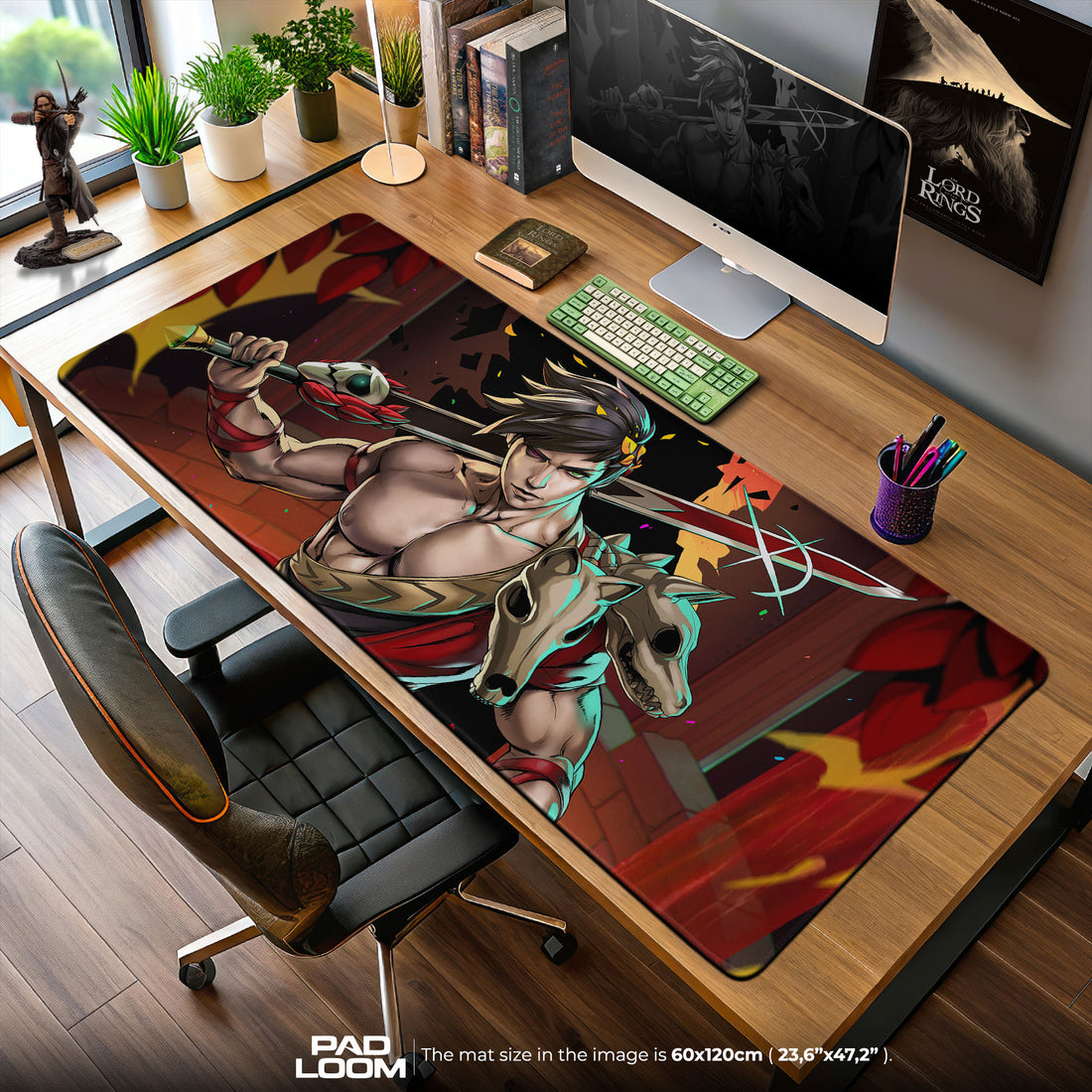 Hades Zagreus Inferno Stance Mouse Pad, Game Rogue-Like Gaming Desk Mat S - 11.8″ × 15.7″ (30×40 cm) custom workspace setup, stitched edges,
