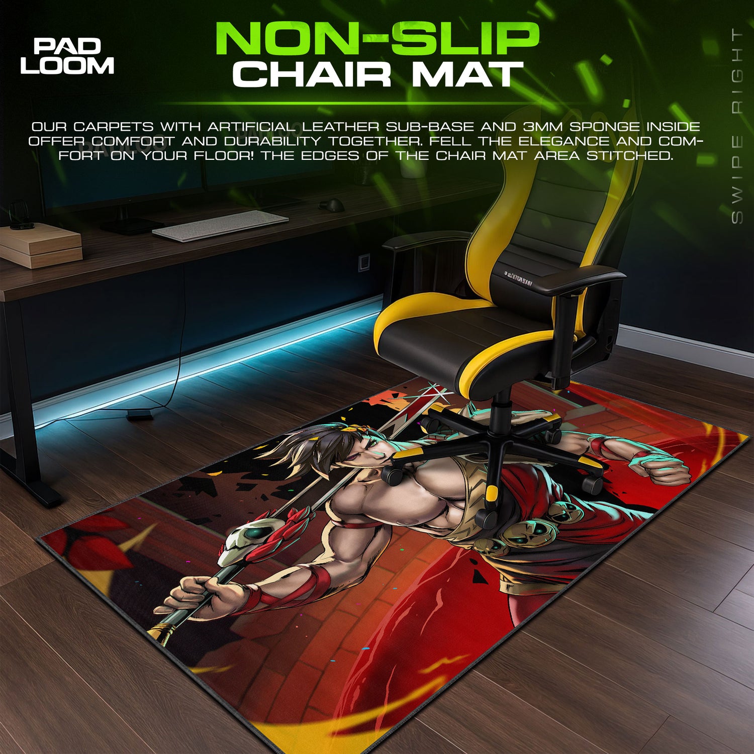 Hades Zagreus Inferno Stance Mouse Pad, Game Rogue-Like Gaming Desk Mat XL - 15.7″ × 35.4″ (40×90 cm) custom HD print, desk mat, workspace s