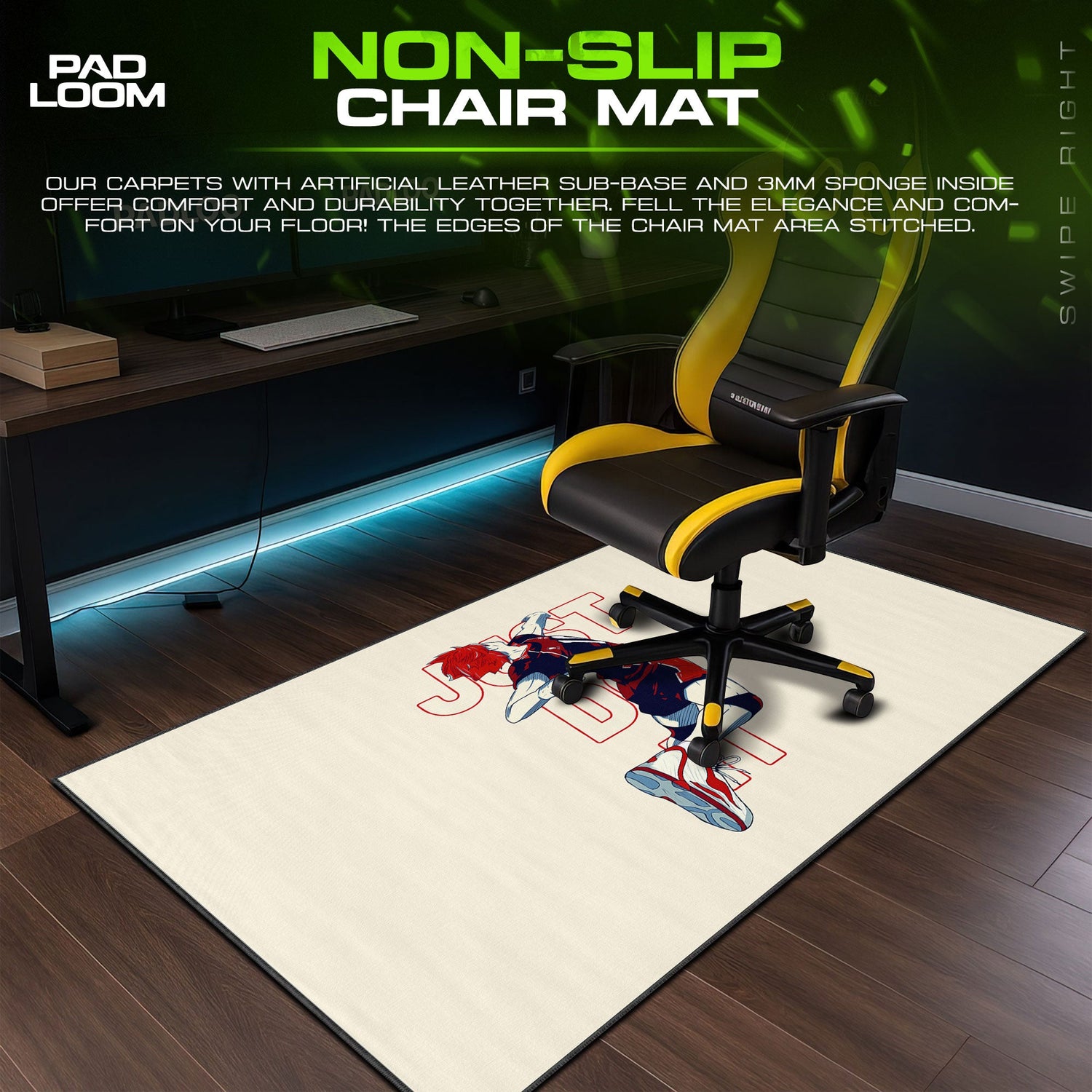 Haikyuu Hinata Jump Mouse Pad, Anime Desk Mat Padloom