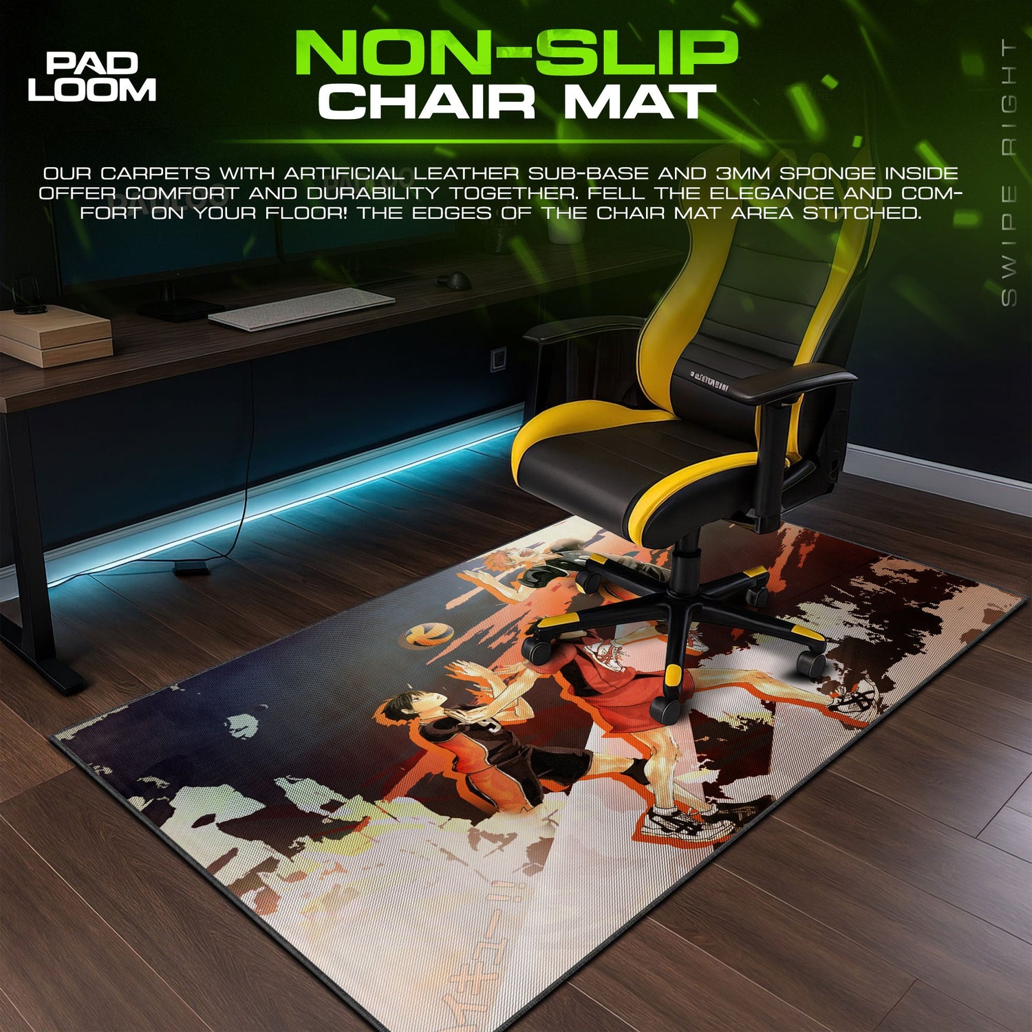 Haikyuu Hinata Spike Mouse Pad, Anime Desk Mat Padloom